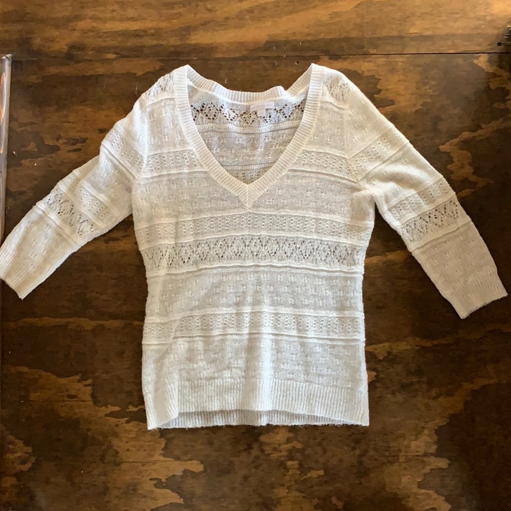 White knit sweater